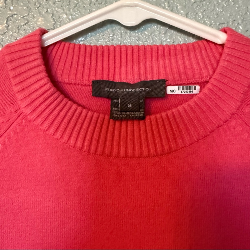 French Connection Pink Tight Knit Long Sleeve Sweater - Size Small - Picture 3 of 6